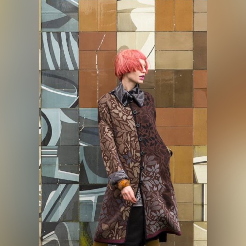 Gudrun Sjödén Long Jacquard Knit Cardigan / Sweater Jacket – L